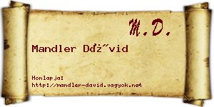 Mandler Dávid névjegykártya
